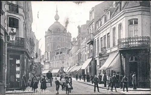 Douai Dowaai La Rue St. Jacques belebt Nord pas de Calais  1945