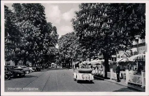 Düsseldorf Königsallee (Kö) mit Oldtimern und Geschäft 1935