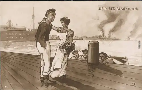  Neid der Besitzlosen, Matrose mit Frau, Spanner, Kriegsschiffe 1912