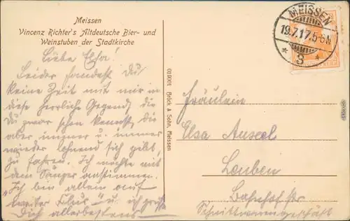 Meißen Vincenz Richters Altdeutsche Weinstube - Straße 1917 