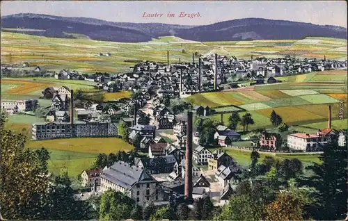 Lauter (Erzgebirge) Bernsbach Panorama mit Industrieanlagen 1926