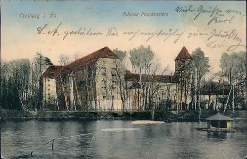 Freiberg (Sachsen) Partie am Schloß Freudenstein - Schwanenhaus 1911