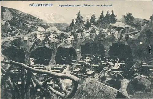 Düsseldorf Alpen-Restaurant Zillertal im Artushof Ansichtskarte 1905