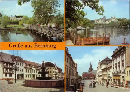 Bernburg (Saale) HO-Café "Bärenburger" Schloß, Thälmannplatz Marienkirche 1986