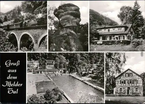 Ilfeld-Harztor Ilfelder Tal Harzquerbahn  Gaststätte Schwimmbad Waldhotel 1976