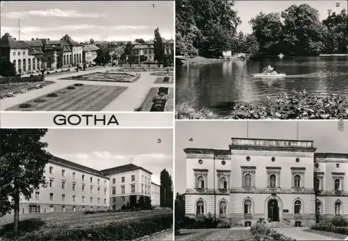 Gotha 1 Orangerie 2 Gondelteich 3, 4 Fachschule für Finanzwirtschaft 1983