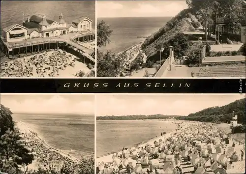 Sellin Ostseebad Sellin: Seebrücke und Strand Ansichtskarte  1969