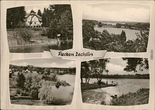 Flecken Zechlin Panorama-Ansichten Ansichtskarte 1965