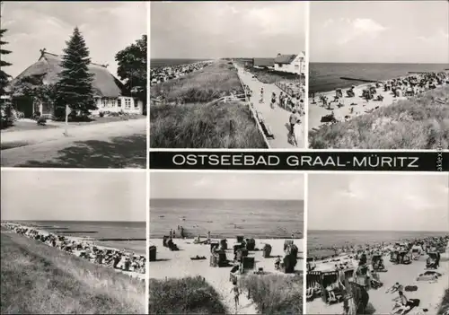 Graal-Müritz Strand, belebt Ansichtskarte 1974