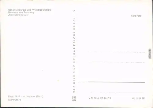 Neuhaus am Rennweg Rennsteigbaude Ansichtskarte  1975