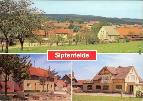 Siptenfelde Teilansicht, Springbrunnen, Konsum-Landwarenhaus 1981