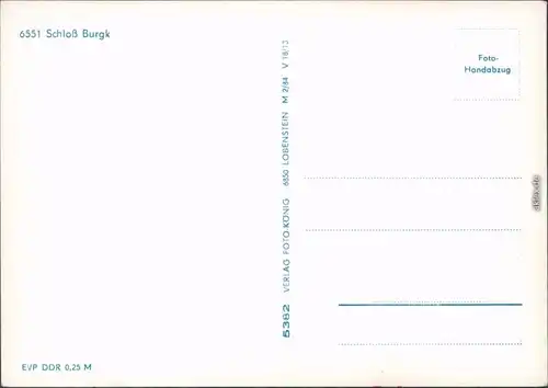 Burgk (Saale) Schloss Foto Ansichtskarte  1984