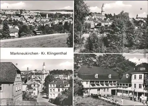 Markneukirchen Panorama-Ansicht, Kirche, Straßenansicht 1983