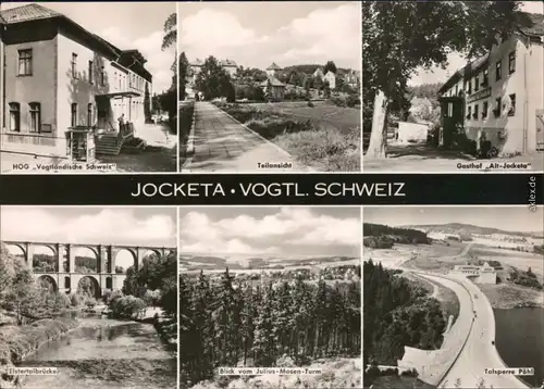 Jocketa-Pöhl HOG Alt-Jocketa Elstertalbrücke Mosen-Turm Talsperre Pöhl 1966