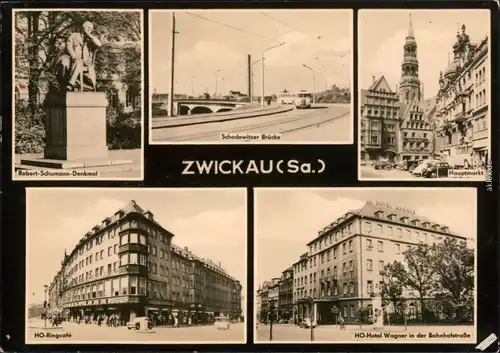 Zwickau Schedewitzer Brücke, HO-Ringcafé, HO-Hotel Wagner Bahnhofsstraße 1964