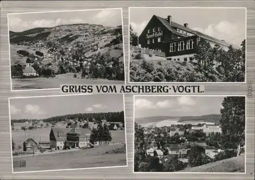 Ansichtskarte Klingenthal Gruss vom Aschberg, Sport-Hotel 1966