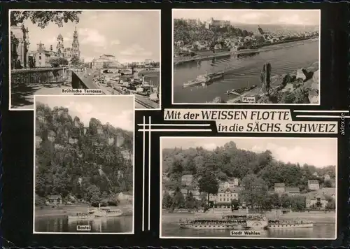 Pirna Mit der Weißen Flotte in die Sächsische Schweiz:    1965