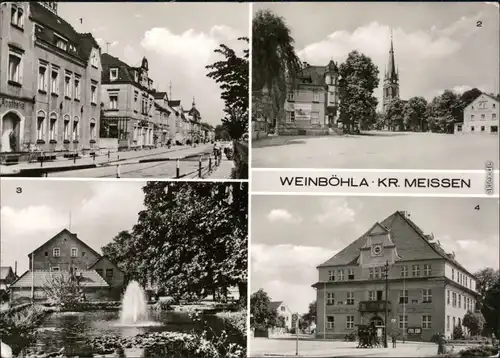 Weinböhla  Bahnhofstraße Kirchplatz Karl-Liebknecht-Platz Ansichtskarte  1977