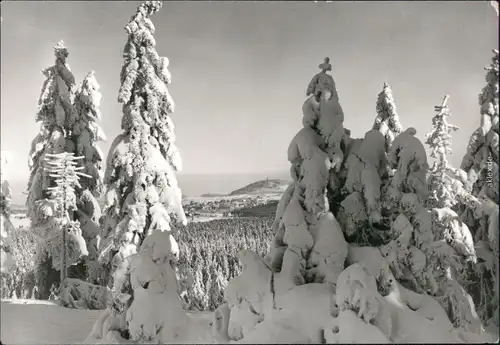 Altenburg Winterlicher Blick nach Altenburg und dem Geising Kahleberg aus 1979