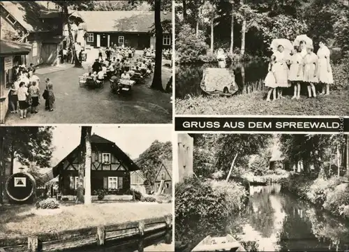 Lübbenau (Spreewald)   Gasthof, Wendische-Trachten - Typen -   Kanal 1971