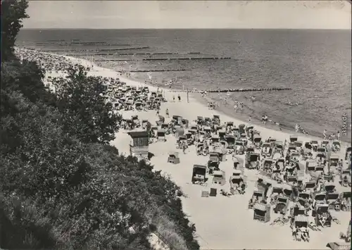 Ansichtskarte Koserow Strand, belebt 1963