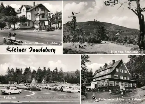 Brotterode Kleiner Inselsberg: Ferienheime, Blick vom Rennsteig, Parkplatz 1977