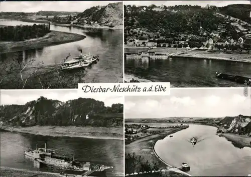 Diesbar (Elbe)-Nünchritz (Elbe) Verschiedene   Dampfer auf der Elbe 1976