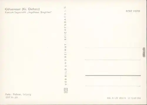 Ochsensaal Dahlen Konsum-Tagescafé "Jagdhaus Siegfried" 1974