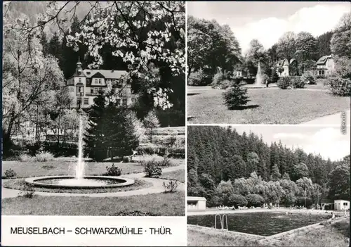 Meuselbach-Schwarzmühle Schloss, Schwimmbad, Parkanlage 1979