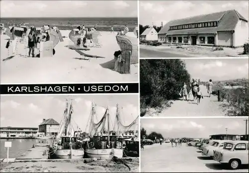 Karlshagen Strand, Hafen, Strandweg  Ansichtskarte  1979