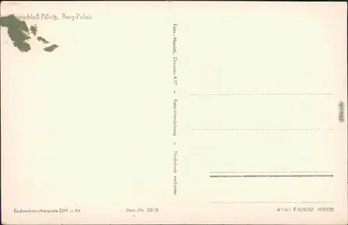 Pillnitz Schloss Pillnitz: Bergpalais  Ansichtskarte  1962