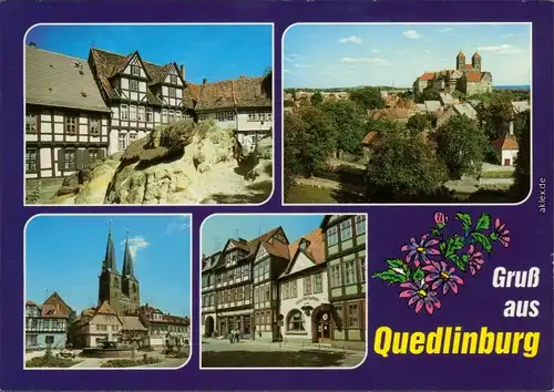 Quedlinburg Schlossberg, Schloss und Stiftskirche, Nikoleikirche, Kornmarkt 1987