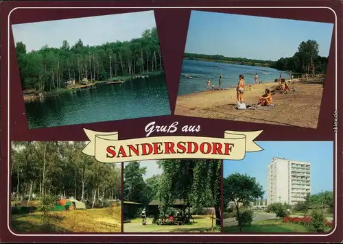 Sandersdorf-Sandersdorf-Brehna Campingplatz,   Hochhaus Ansichtskarte 1987