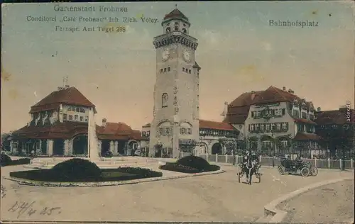 Reinickendorf-Berlin Bahnhof, Bahnhofsplatz und Conditorei - Frohnau 1918 