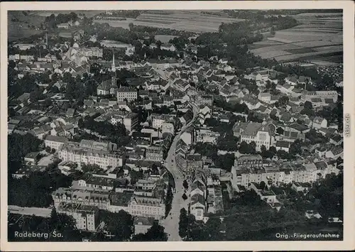 Radeberg Luftbild Ansichtskarte 1934