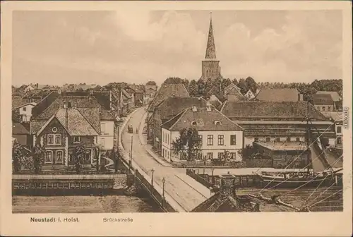 Neustadt  (Holstein) Brückstraße  Ansichtskarte  1918