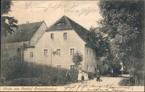 Großröhrsdorf Gaststätte und Strasse 1907