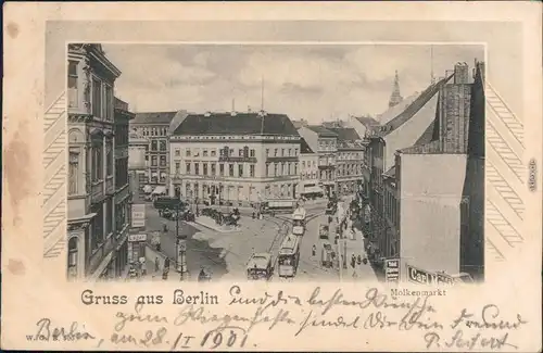 Mitte Berlin Molkenmarkt - Geschäfte- Nikolaiviertel Ansichtskarte  1901