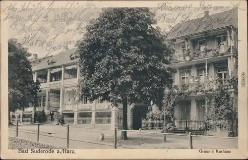Ansichtskarte Bad Suderode Graun´s Kurhaus 1915 