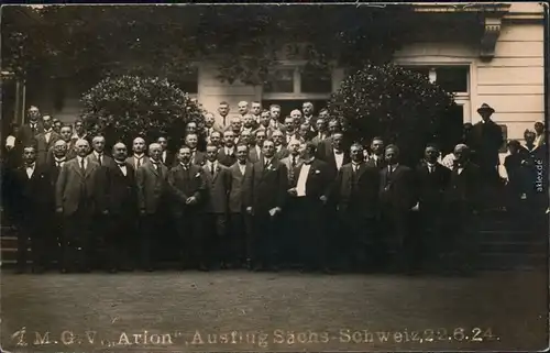 Ansichtskarte Bad Schandau M.G.V. Arion - Ausflug Säschsische Schweiz 1924 