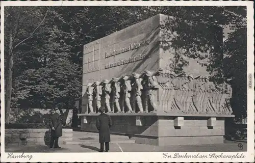Hamburg Kriegerdenkmal am Stephansplatz 1932 
