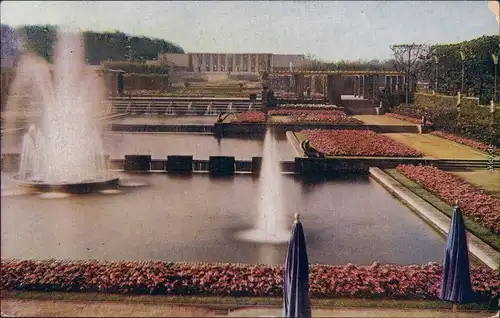 Essen (Ruhr) Grugapark - Rosengärten  Rosencafé Brunnen und Fontänen xx 1932