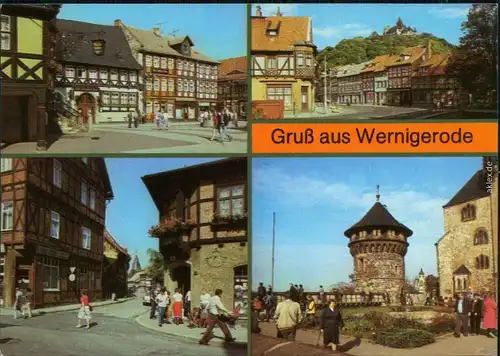 Wernigerode Markt,  Pfarrstraße, Feudalmuseum Schloß Wernigerode 1987