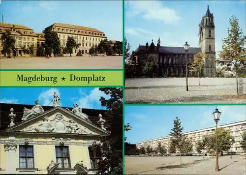 Magdeburg Domplatz mit Dom und Wohnhaus 1989