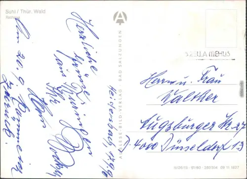 Suhl Rathaus Ansichtskarte vv  1980