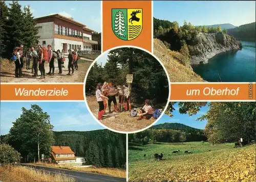 Oberhof (Thüringen) Schanzenbaude, Wandergruppe am Rennsteig,  1990