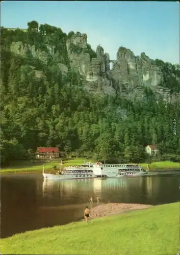 Ansichtskarte Rathen Bastei mit Luxusmotorschiff 1984