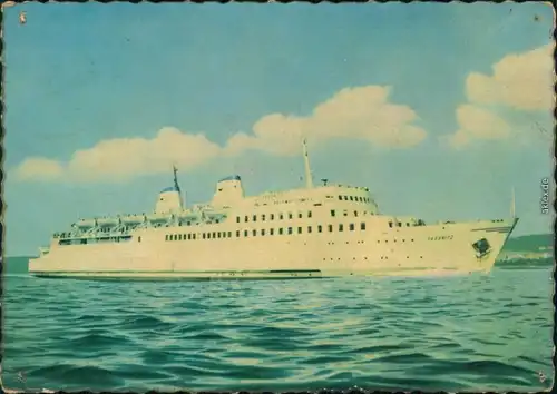 Sassnitz Saßnitz Eisenbahnfährschiff der Deutschen Reichsbahn "MS Sassnitz" 1962