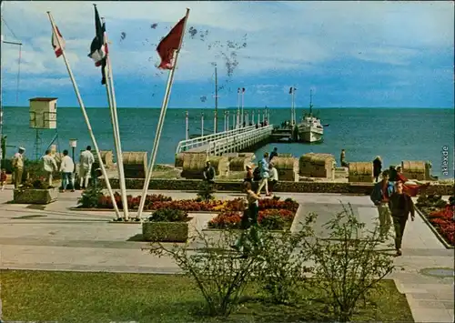 Haffkrug-Scharbeutz Seebrücke / Bootssteg mit Kutter 1964