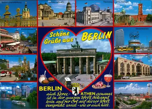 Berlin Schloß Charlottenburg, Reichstag, Rotes Rathaus, Alexanderplatz,   1993